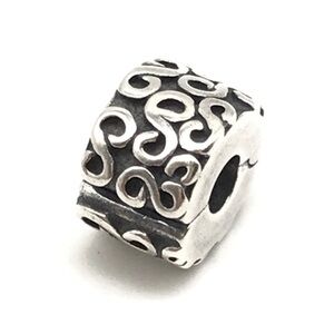 Pandora Authentic Sterling Silver Swirls Clip Charm